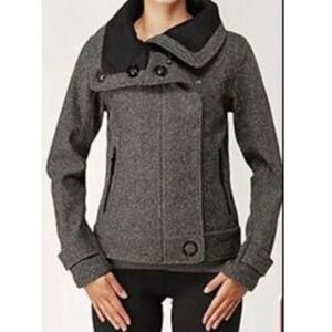 Lululemon Audrey Tweed Bomber Jacket Charcoal‎ Grey Women Size 2